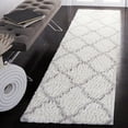 thumbnail image 2 of SAFAVIEH Berber Jayme Abstract Shag Area Rug, 2'3" x 8' Runner, Ivory/Light Grey, 2 of 8