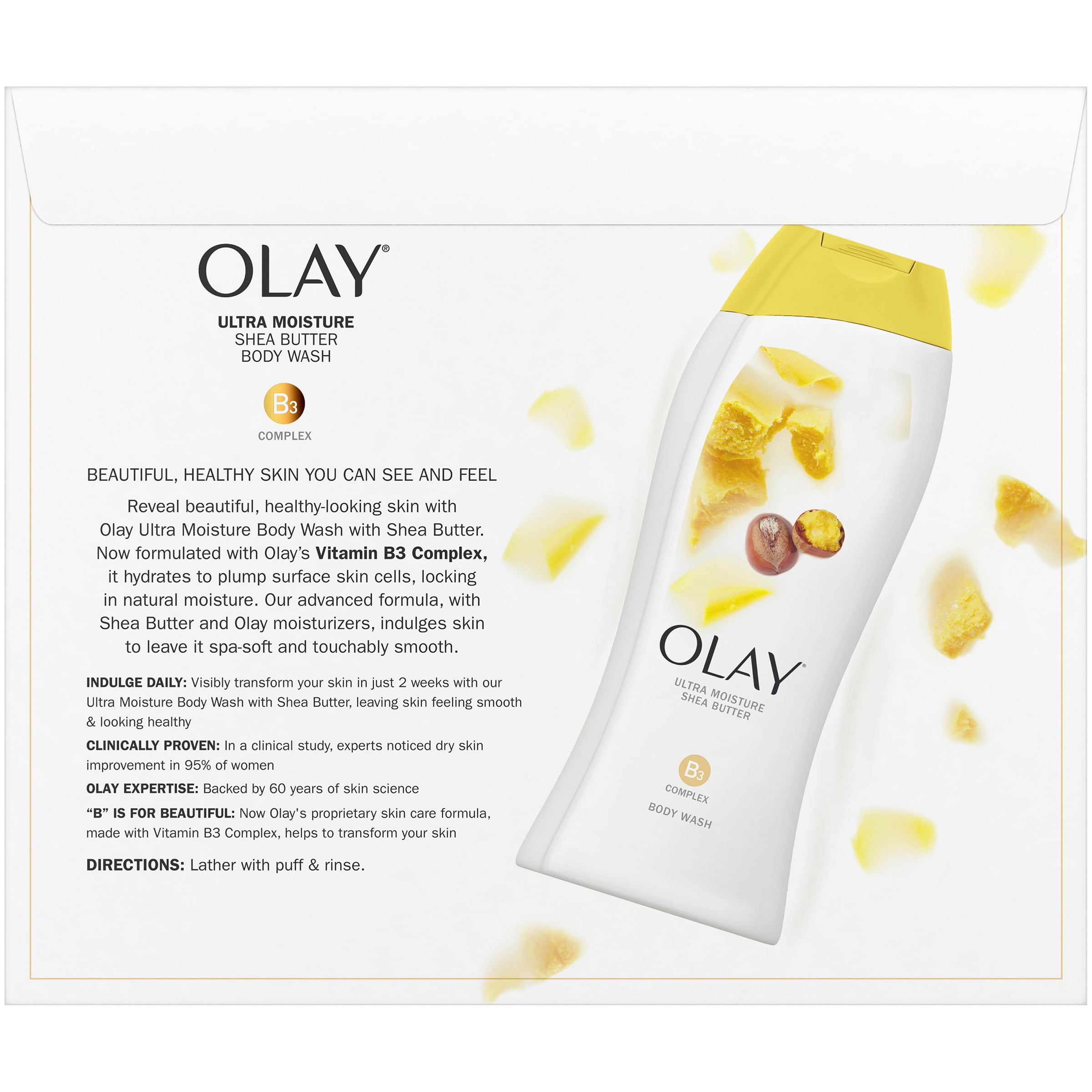 Olay Ultra Moisture Shea Butter Body Wash 23.6 Fluid Ounce (3 Pack)