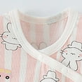 thumbnail image 4 of Zwiiyzr 0-2T Unisex Cotton Cute Infant Romper One-Piece Baby Bodysuit Newborn Button Front Short Sleeve Infant Neutral Outfits Pink, 4 of 5