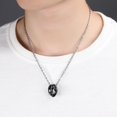 thumbnail image 3 of Collar de acero de titanio para parejas con incrustaciones de diamantes y letras de corona, colgante de acero inoxidable, anillo de plata Forever Love para pareja, aniversario Chris, 3 of 4