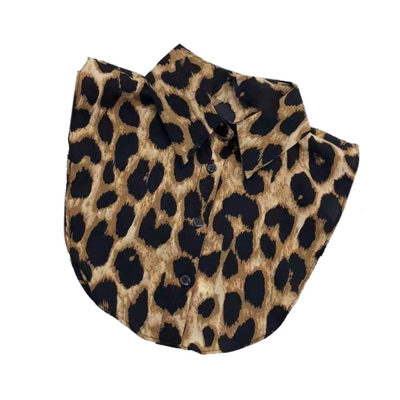 COOLHOOD Women's Detachable Faux Collar Insert Animal Pattern Print Half Shirt Blouse Lapel False Collar Top Decorative Favor