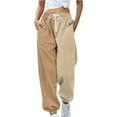 thumbnail image 2 of Baqcunre Women's Relaxed Breathable Blend Color Gradient Casual Pant with Side Pocket Size S-XXL,Women's Pants Womens Sweatpants Joggers for Women Pants for Women Beige, 2 of 4