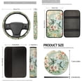 thumbnail image 5 of Uorisanigo Hummingbird Flower Car Seat Cover Set Pack of 18 Steering Wheel Protector+Headrest+Arm Rest Cover+Seat Belt Pads+Shift Knob & Handbrake Covers+Cup Coaster+Keychain, Car Accessories, 5 of 7