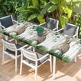 thumbnail image 2 of Easter Table Cloths for 8 Foot Rectangle Tables, Country Rabbit Botanical Leaves Wooden Grain Patio Waterproof Elastic Fitted Tablecloths, Washable Rectangular Table Cover for Camping, 2 of 8