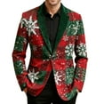 thumbnail image 4 of UQJfacai Christmas Suit for Men Lightweight Xmas Printed Blazer Casual One Button Holiday Party Fit Jacket with Pockets, 4 of 7