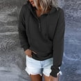 thumbnail image 3 of Sudadera Sudadera básica para mujer, ajuste holgado, algodón, estilo informal, manga larga, ropa de calle, traje Cgtredaw Negro S para Mujer, 3 of 6