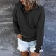 thumbnail image 3 of Sudadera Sudadera básica para mujer, ajuste holgado, algodón, estilo informal, manga larga, ropa de calle, traje Ygjytge Negro Xxl para Mujer, 3 of 7