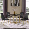 thumbnail image 6 of Kithkasa High Back Velvet Dining Chairs for Dining Room, Gold Legged, Set of 2, Black, 6 of 9