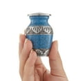 thumbnail image 3 of Reminded Small Cremation Urns for Human Ashes, Mini Keepsake Set of 4 Blue and Silver with Velvet Case, 3 of 7