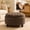 Dark Brown, variant on 25" Round Storage Ottoman with Reversible Wood Tray Top, Beige Fabric Tufted Footrest and Coffee Table, Hidden Storage for Blankets & Pillows, Sturdy Side Table for Living Room & Small Spaces