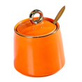 thumbnail image 3 of Tongina Ceramic Sugar Bowl Container with Lid and Spoon Spice Seasoning Box Ceramic Condiment Pot Condiment Jar for Counter Home Tapered Orange, 3 of 8