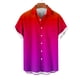 thumbnail image 2 of Camisas de Manga Corta de Botón para Hombre, Blusa de Moda Casual de Impresión de Gradiente de Cuello de Vuelta Hecha de 95% Poliéster 5% Spandex para el Verano, Camisas de Verano para Hombre, 2 of 4