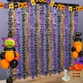 thumbnail image 7 of Qiweii Halloween Party Decorations, Orange Purple Black Spider Metallic Foil Fringe Curtains, Props Streamers Backdrop for Halloween Party Supplies Haunted House Decor, 7 of 7