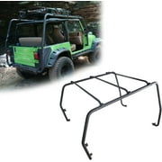 Kojem Top Roof Rack for 1997-2006 Jeep Wrangler TJ Textured Black Upper Replace for 76713