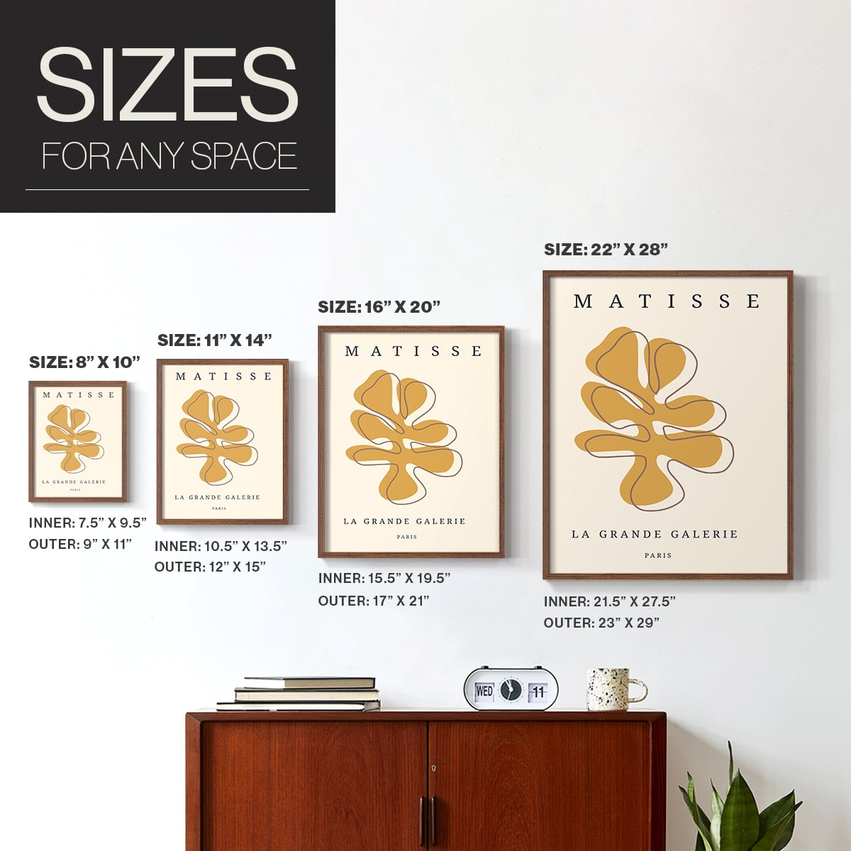 Matisse CCCLXVII in Brown Solid Wood 22 x 28 Framed Print