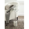 thumbnail image 5 of Kate and Laurel Hescott Modern Mirrored Drink Table, 10 x 10 x 24, White Marble and Silver, Glam Round Accent Table with Premium Marble Base and Mirror Tabletop, 5 of 6