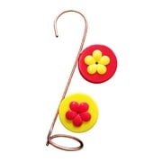 Nectar DOTS Copper Single Hanging Hummingbird Feeder With Red and Yellow Lids