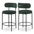 thumbnail image 1 of Meridian Furniture Tabouret en Tissu Bouclé Vert Beacon (Ensemble de 2), 1 of 10