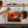 thumbnail image 3 of Ocalpur Digital Meat Thermometer with Smart Alarm, Dual Probe & Bottle Opener - Waterproof Cooking Thermometer for Oven, Grill, BBQ, Magnetic Back & Hanging Design, 3 of 7