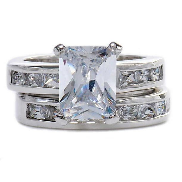 FlameReflection 2.5 Carat Radiant Cut Cubic Zirconia Sterling Silver