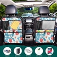 thumbnail image 5 of WOBOGO Retro Strawberry and Daisy Pattern Backseat Car Organizer 2 PCS Footed Universal Car with Touch Screen Tablet Holder Rear Seat Protector, 5 of 7