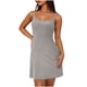 thumbnail image 1 of Vestido de Verano Casual de Mujer Moda Cómodo Color Sólido Camis sin Mangas Cuello Redondo Vestido, 1 of 7