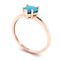 thumbnail image 2 of 1.25 ct Heart Cut Simulated Turquoise Solitaire 18K Rose Gold Womens Engagement Ring, 2 of 4