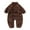 Brown, variant on XBASW Baby Bodysuits Onesie for Girls Boys Cartoon Plush Pajamas Fall Winter Warm Jumpsuit Sleepwear Pullover Romper Outfits 0-24M