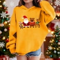 thumbnail image 2 of Lorytime Christmas Hoodies for Boys Unisex Santa Claus Sweatshirt Long Sleeve Pullover Drop Shoulder Cute Tops Yellow, 2 of 4