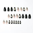 thumbnail image 4 of 24pcs/box Fake French y2k Nails Press On Long Stiletto Almond Shape Wearable False Nails With Stars Designs Full Cover Nail Tips, 4 of 5