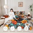 thumbnail image 3 of Homewish Vintage Pet Dog Twin Comforter Sets,Watercolor Flowers Bedding Set,White Orange,Black Reversible,2pcs,1 Comforter and 1 Pillowcase, 3 of 7