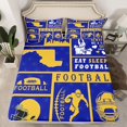 thumbnail image 2 of Homewish Cartoon Football Soccer Bed Sheets, Navy Tan Rugby Helmet King Sheets, Teens Kids Boys Girls Sheet Set, Ultra Soft Bedroom Decor, 4 Pieces, 2 of 7