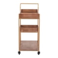thumbnail image 3 of Brown  Gold Bar Cart With Removable Serving Tray, 3 of 8