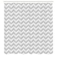thumbnail image 3 of Ambesonne Abstract Shower Curtain, Zig Zag Chevron Motif, 69"Wx70"L, Pale Grey White, 3 of 5