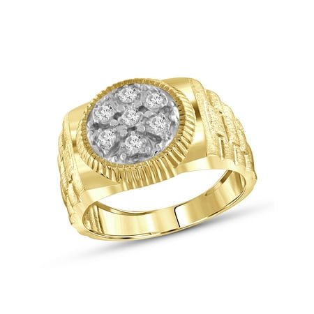 1/4 Carat T.W. White Diamond 10k Yellow Gold Men's Ring