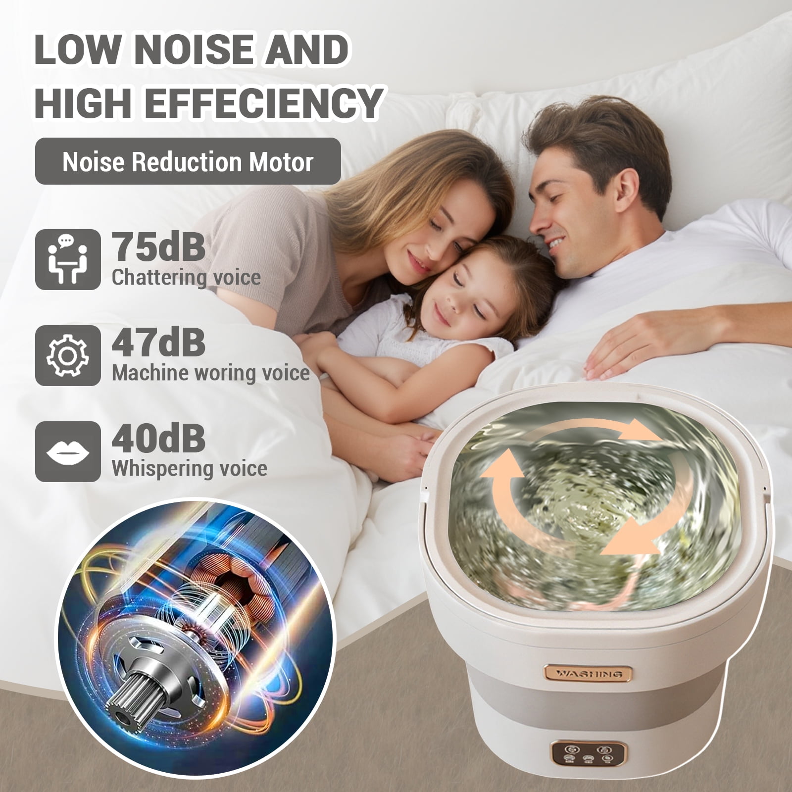 12L Portable Foldable Mini Washing Machine with Spin Dryer Basket, Compact Lightweight Clothes Washer for Travel Apartment Socks Underwear Laundry - Grey