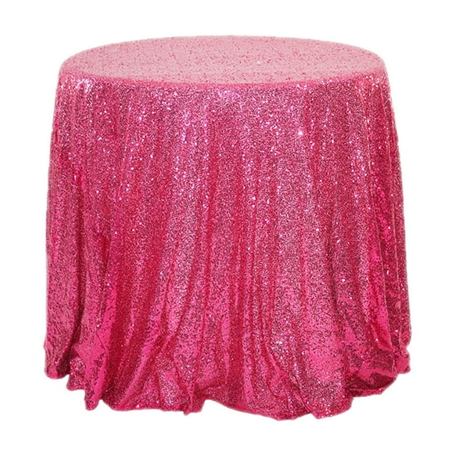 Ohufall 47x47 Inch Glitter Round Tablecloth - Shiny Table Cover For Wedding Parties, Multiple Colors Available