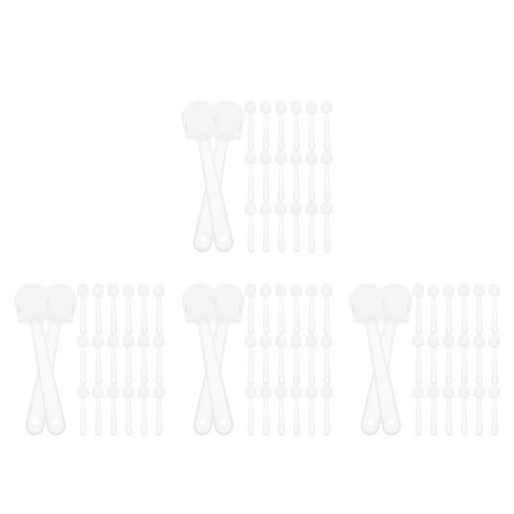 Masteelf 80 pcs  Mini Blank Fans Handles Plastic Fan Making Handles Fan Making Accessory Fan Handles Hand Fan Sticks Mini Fan Sticks