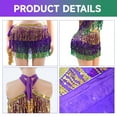 thumbnail image 5 of Baisdan Sequin Skirt for Women, Sparkly Mini Skirt, Sequin Tassel Fringe Skirts, Gold-Purple-Green, 5 of 6