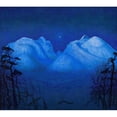 thumbnail image 2 of Harald Sohlberg 22x20 Black Ornate Framed Double Matted Museum Art Print Titled: Winter Night in the Mountains (1914), 2 of 5