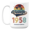 thumbnail image 1 of Vintage 1958 feat. Retro Sunset & Palm Trees Coffee & Tea Mug (15oz), 1 of 6