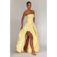 thumbnail image 5 of Black Strapless Ruched Bodice High-Low Ball Gown Evening Dress, 5 of 6