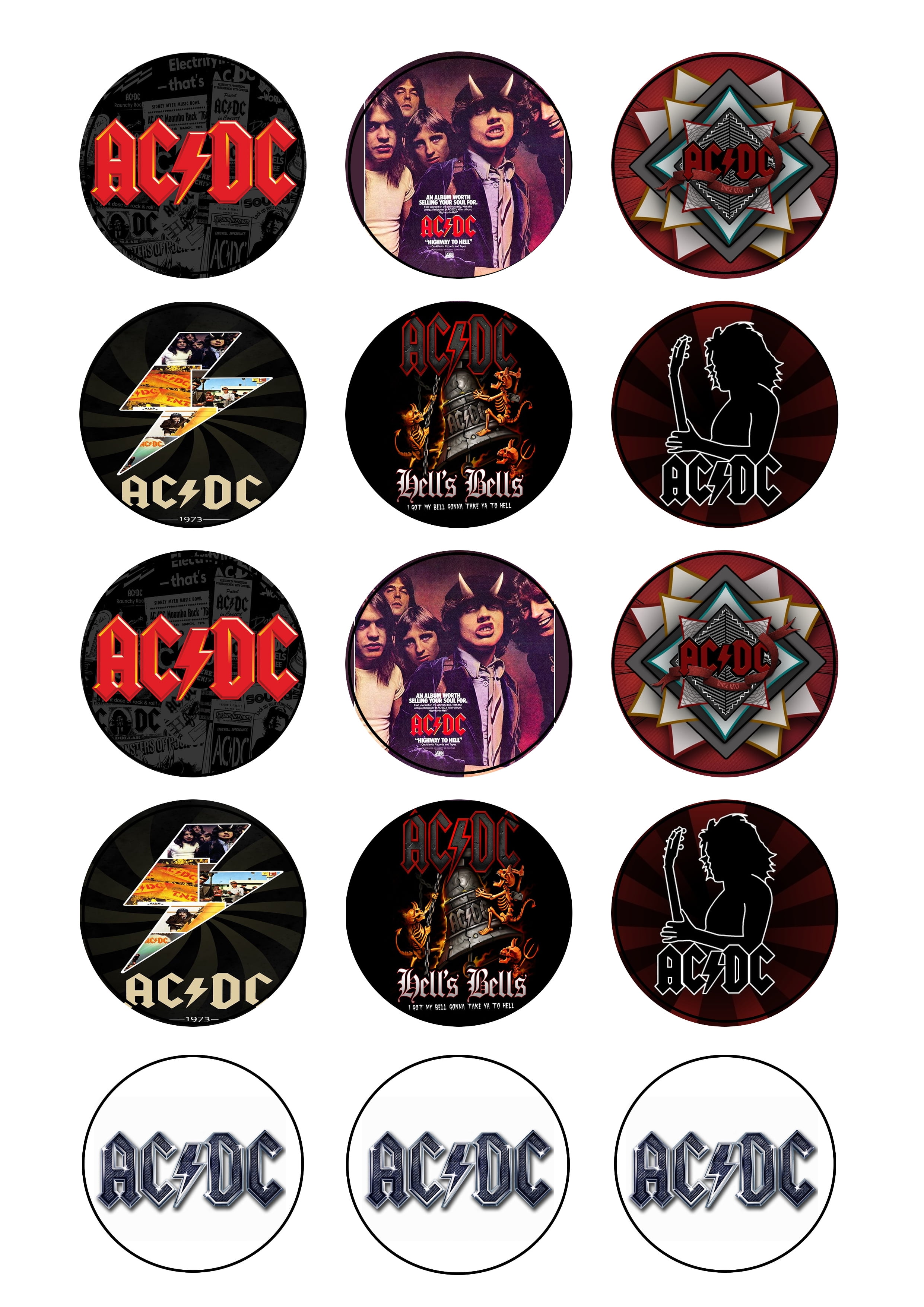 ACDC ~15~ Cupcake Topper ~ Edible Frosting Image … - Walmart.com
