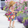 thumbnail image 5 of FORMRS Girls Short Sleeve Dress Summer Casual Round Neck A-line Beach Sundress, Sizes 2T-8T, Red Whimsical Floral, 5 of 8