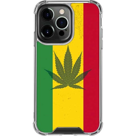 Skinit Marijuana Rasta Flag iPhone 14 Pro Clear Case