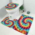 thumbnail image 2 of Colorful Tie Dye Pattern Bathroom Rugs Sets 3 Piece,Toilet Cover Set,Absorbent Non Slip Bathroom Mats Sets with U-Shaped Contour Rug Toilet Rug Set, 2 of 5