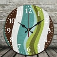 thumbnail image 2 of Chilfamy 1pc Wavy Design Theme Wooden Wall Clock, 10 Inch Perfect for Living Room, Dorm, Bedroom, Kitchen, Home Office, Silent Decorative Clock 10x10in, 2 of 8