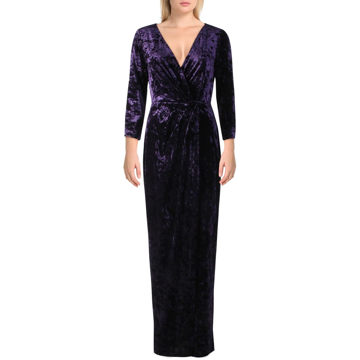 Lauren Ralph Lauren Womens Lace Bateau-Neck Dress Purple 10