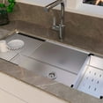 thumbnail image 3 of DAX Workstation Single Bowl Undermount Kitchen Sink - 40" x 18" - 18G - R10, Stainless Steel, Accessories Included, 3 of 9