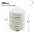 thumbnail image 3 of Zesthouse 16" Wide Boucle Round Storage Ottoman, Sherpa Fabric Vanity Stool, Modern Upholstered Footrest Stools for Living Room Bedroom, White, 3 of 9